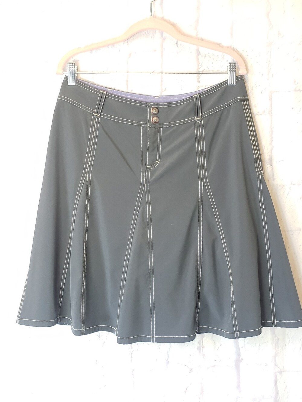 ATHLETA Gray Whatever Activewear Skirt Skort 10